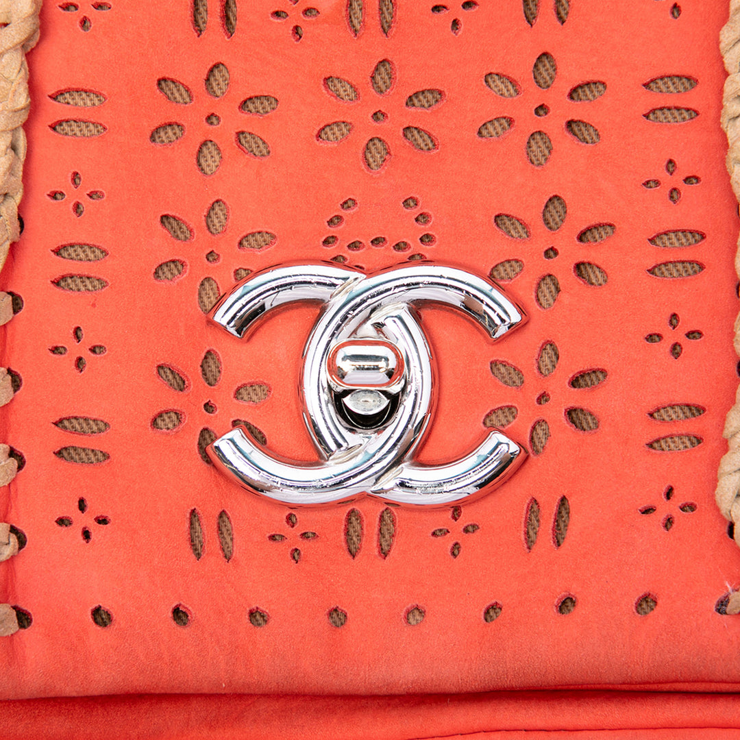 Laser Cut Fringe à rabat Orange