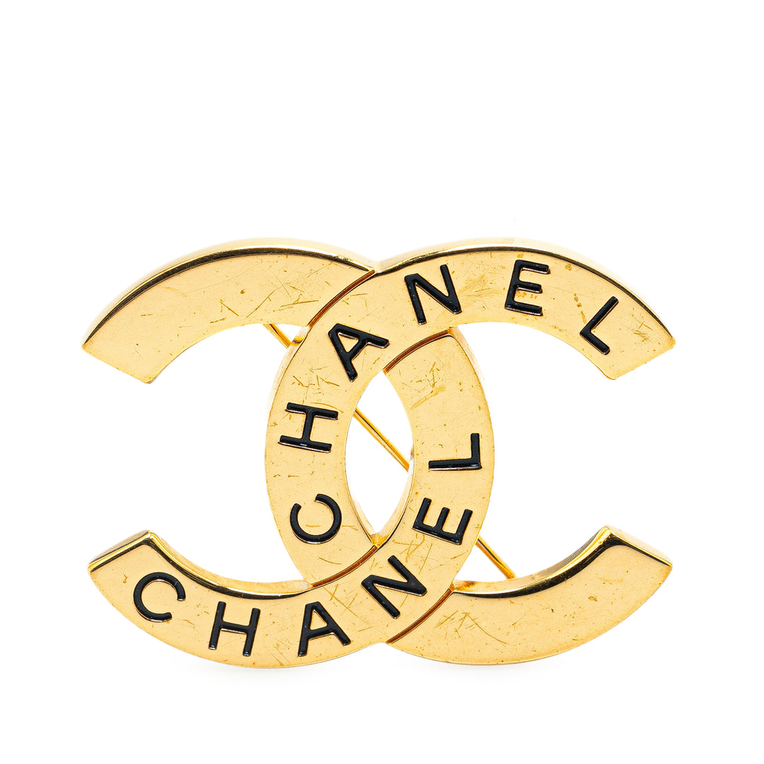 Chanel Gold Plated CC Brooch Gold - GABY PARIS