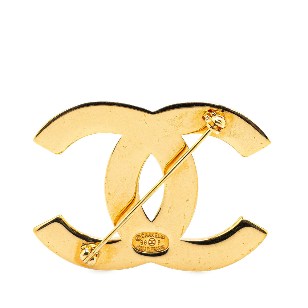 Chanel Gold Plated CC Brooch Gold - GABY PARIS