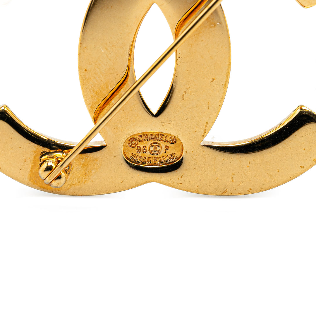 Chanel Gold Plated CC Brooch Gold - GABY PARIS