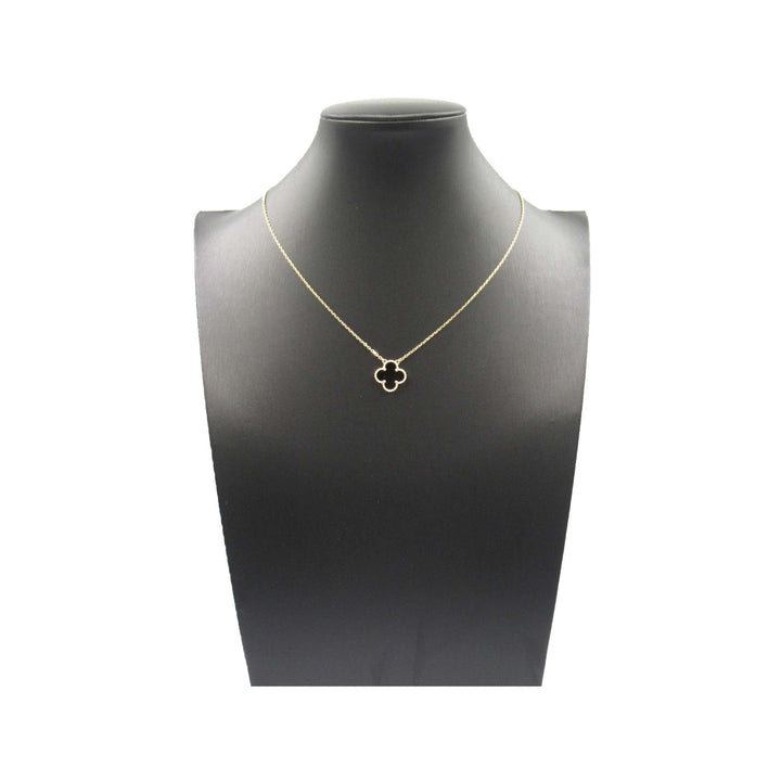 18K Yellow Gold and Onyx Vintage Alhambra Pendant Necklace Gold - Gaby Paris