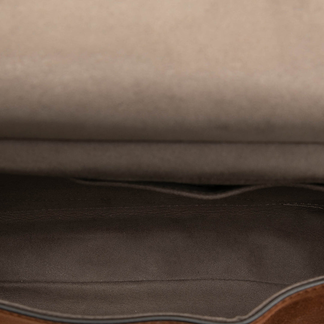 Fendi Printed Satin et Daim Double F Baguette Sac