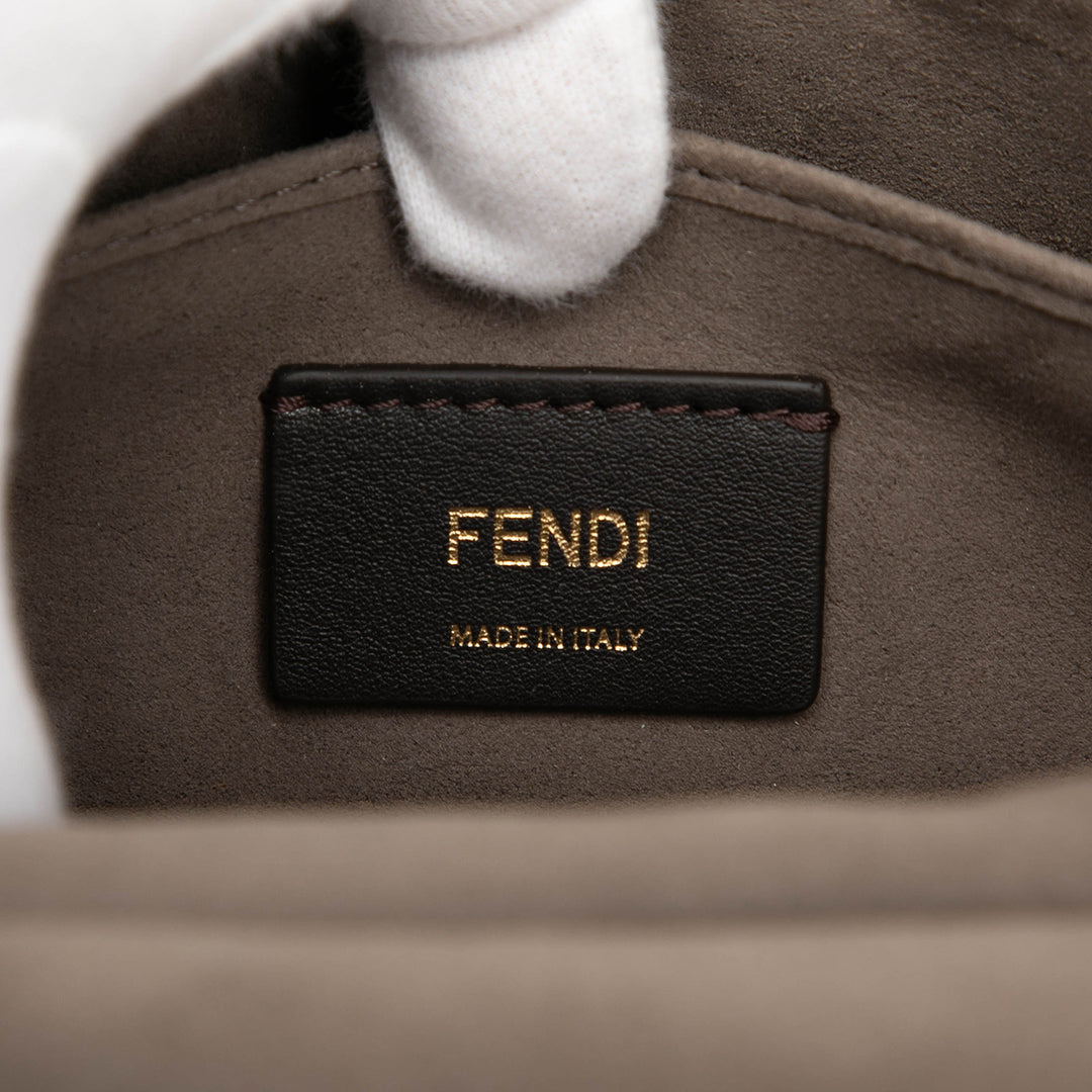 Fendi Printed Satin et Daim Double F Baguette Sac