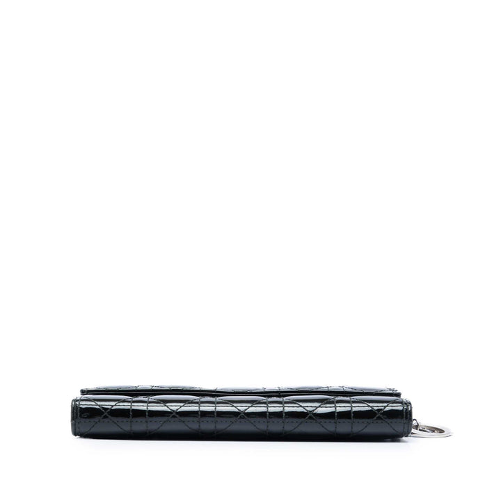 Dior Cuir verni Cannage Lady Dior Wallet on Chain