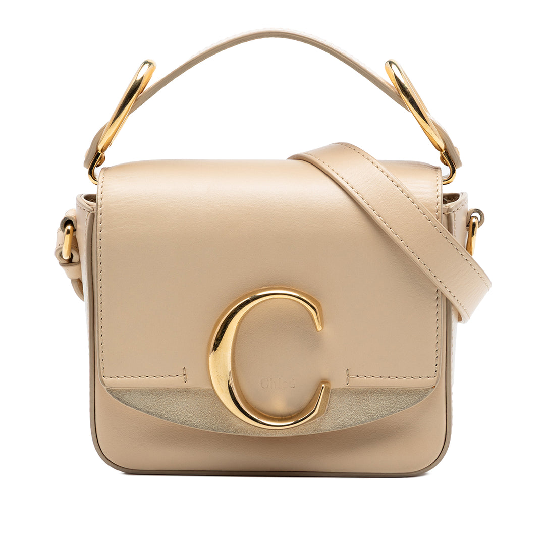 Chloé Sac à main C Mini Cuir de veau Beige – vue principale – GABY PARIS
