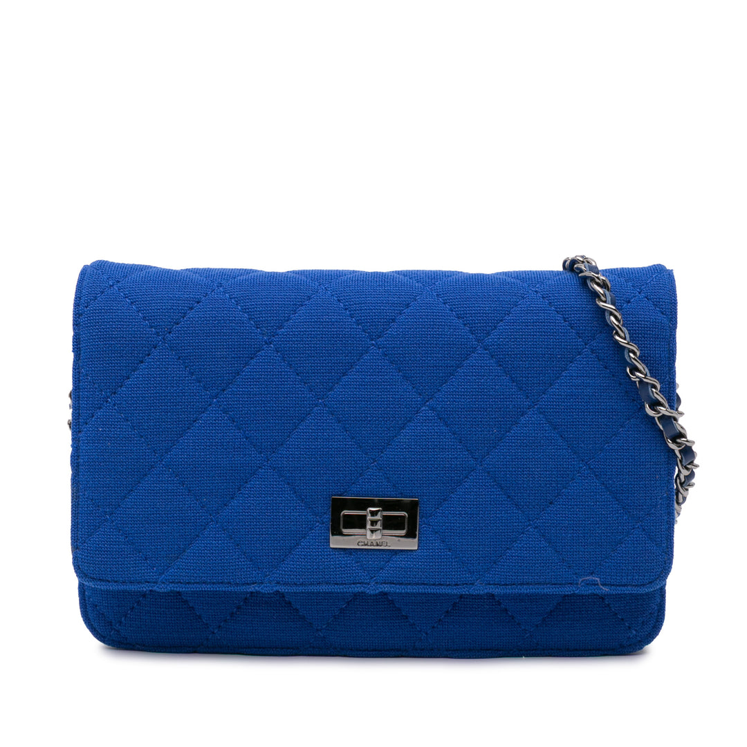 Reissue 2.55 Quilted Jersey Wallet On Chain Blue - Gaby Paris