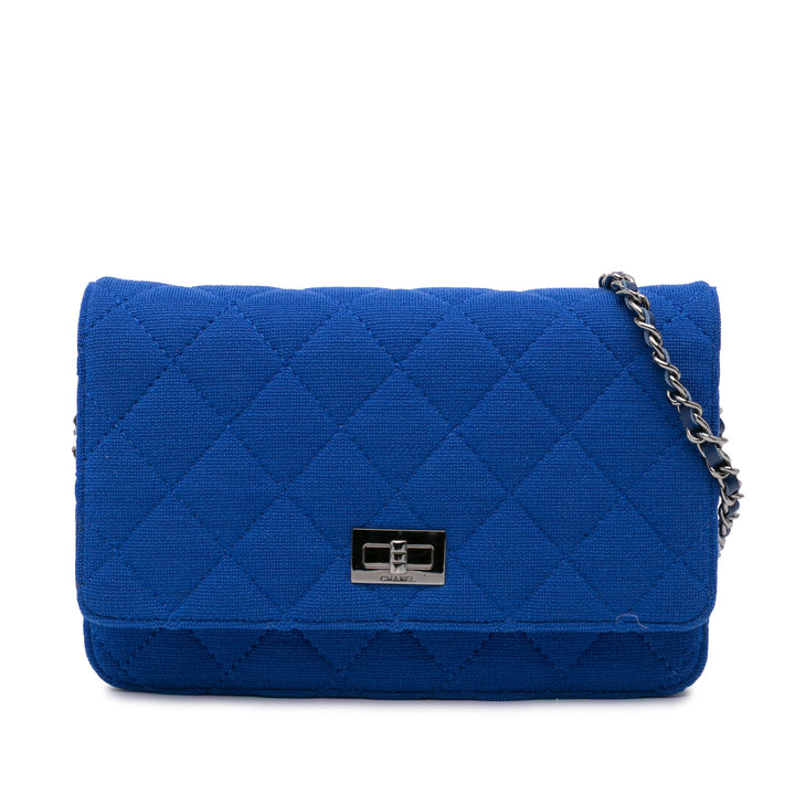 Reissue 2.55 Quilted Jersey Wallet On Chain Blue - Gaby Paris