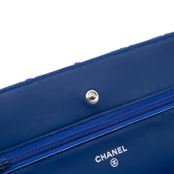 Reissue 2.55 Quilted Jersey Wallet On Chain Blue - Gaby Paris