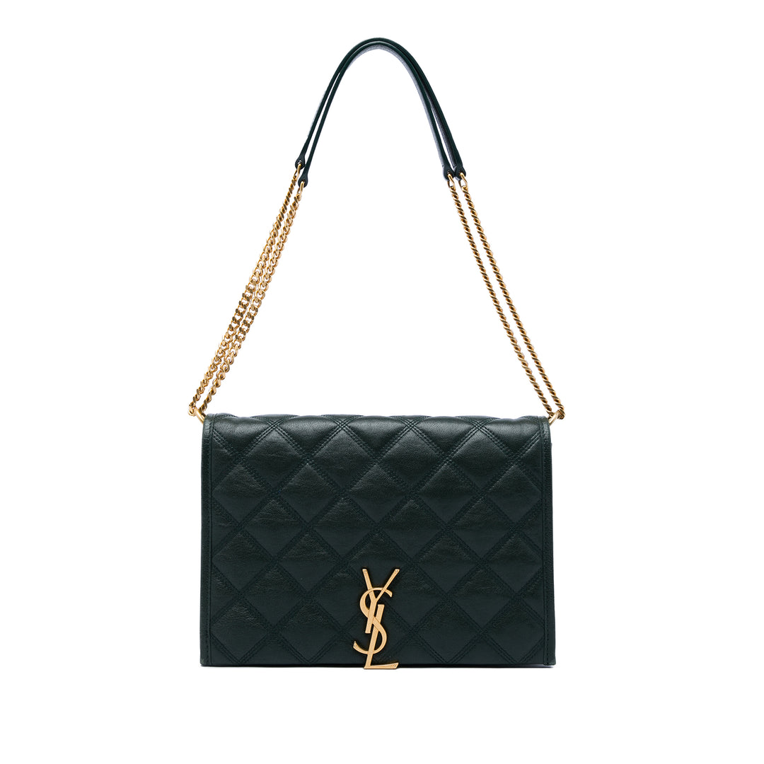 Matelassé Becky Chaîne Sac Petit Cuir d'agneau Vert