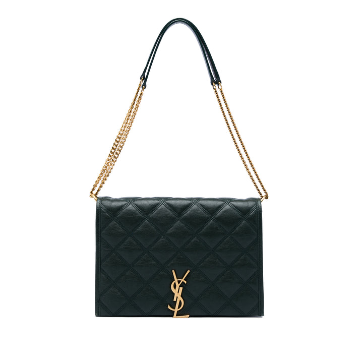 Matelassé Becky Chaîne Sac Petit Cuir d'agneau Vert