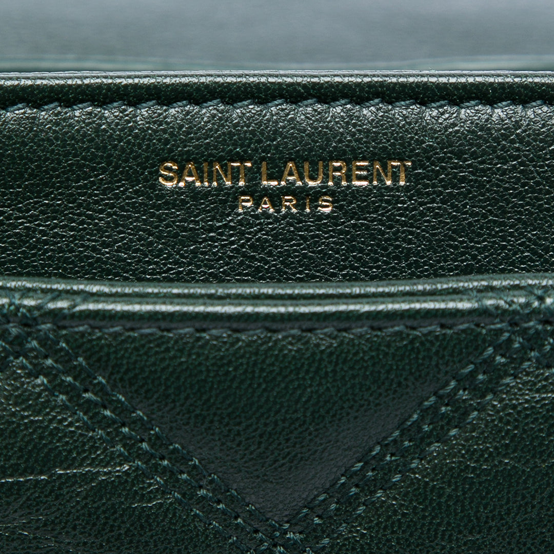 Matelassé Becky Chaîne Sac Petit Cuir d'agneau Vert