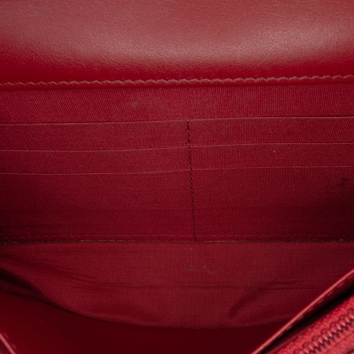 Métiers d'Art CC Chevron Lambskin Wallet On Chain Red - Gaby Paris