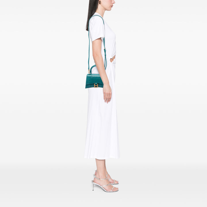 Balenciaga Croc embossé Cuir de veau Hourglass sac à anse supérieure XS