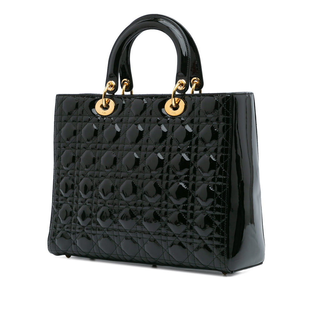 Large Patent Cannage Lady Dior Black - Gaby Paris