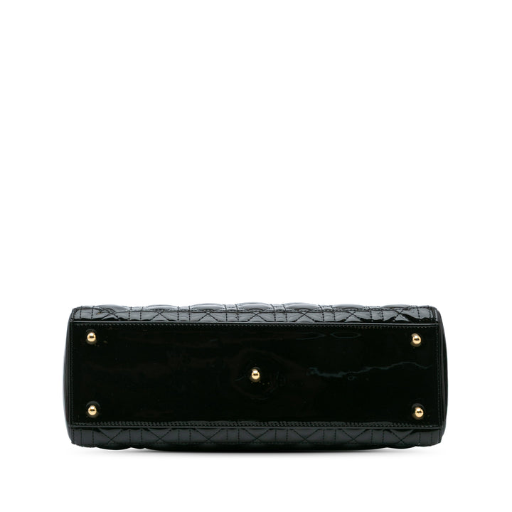 Large Patent Cannage Lady Dior Black - Gaby Paris