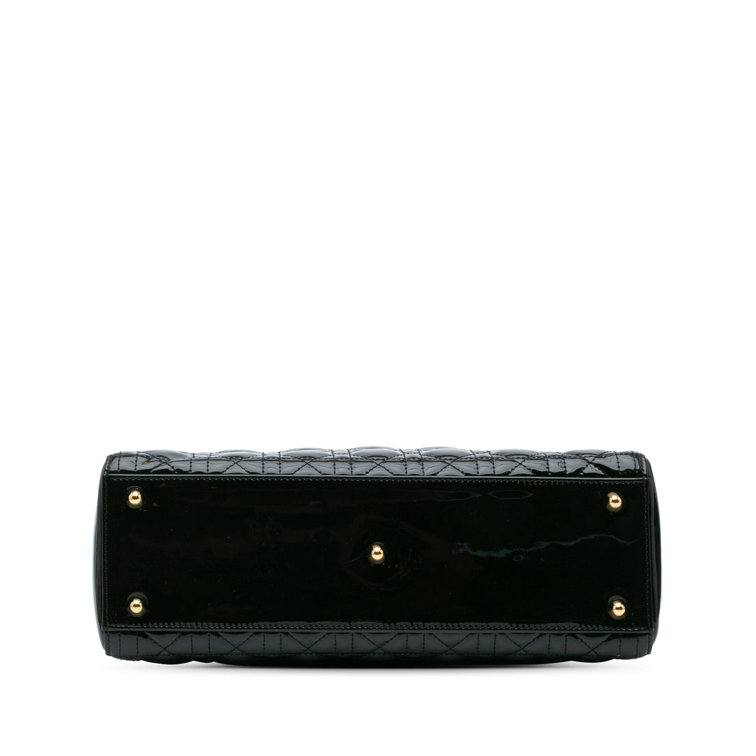 Large Patent Cannage Lady Dior Black - Gaby Paris