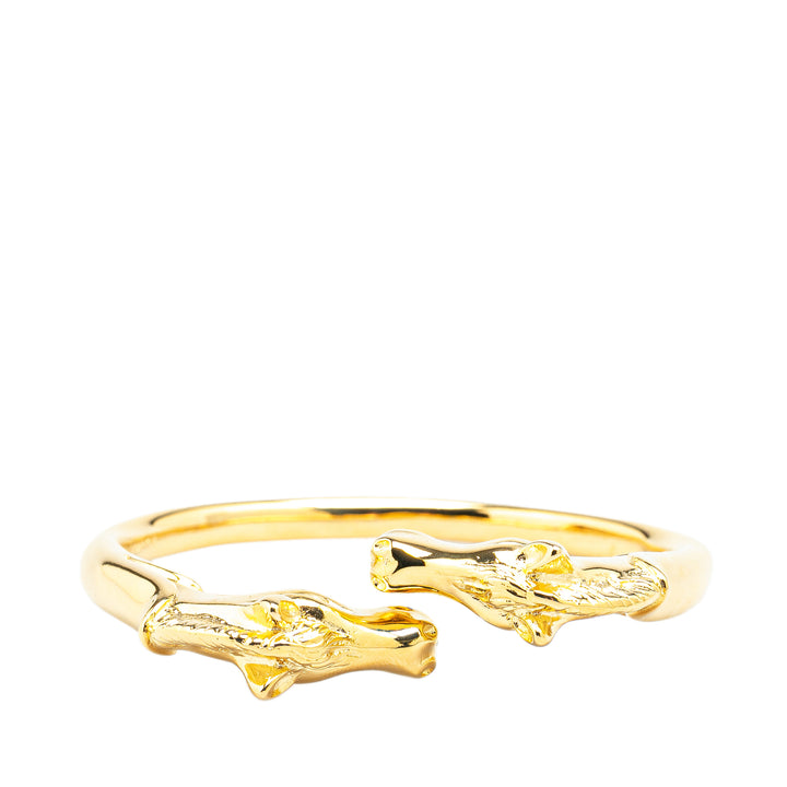 Gold Plated Ravinet d'Enfert Double Horse Head Bracelet Gold - Gaby Paris