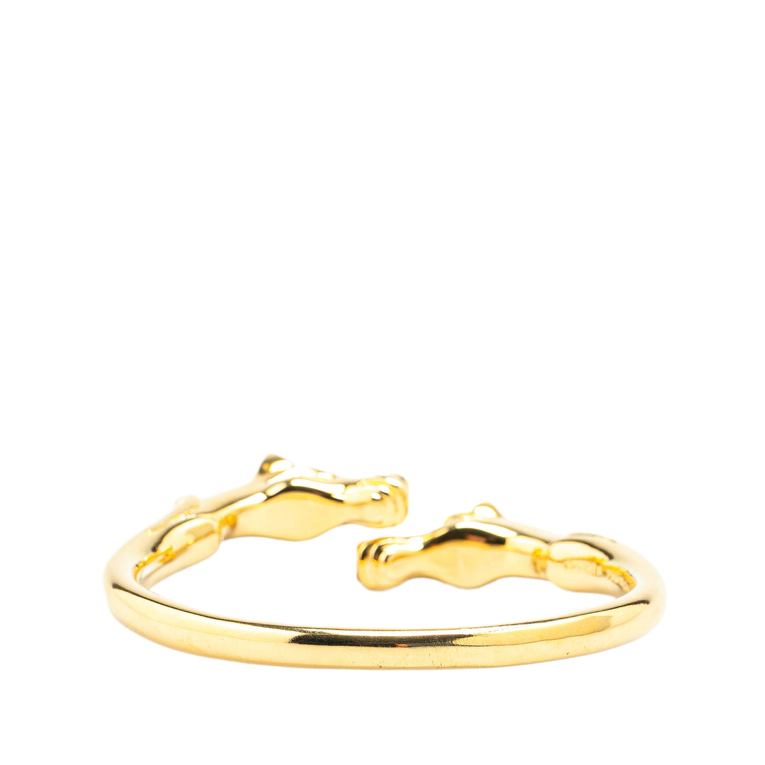 Gold Plated Ravinet d'Enfert Double Horse Head Bracelet Gold - Gaby Paris