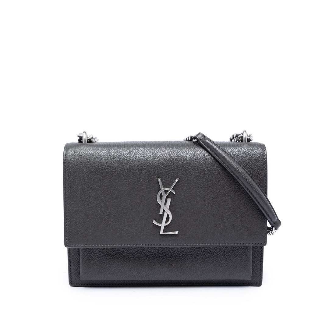 Saint Laurent Medium Cuir de veau grainé Monogram Sunset Sac porté croisé