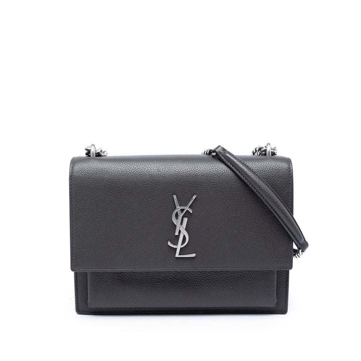 Saint Laurent Medium Cuir de veau grainé Monogram Sunset Sac porté croisé