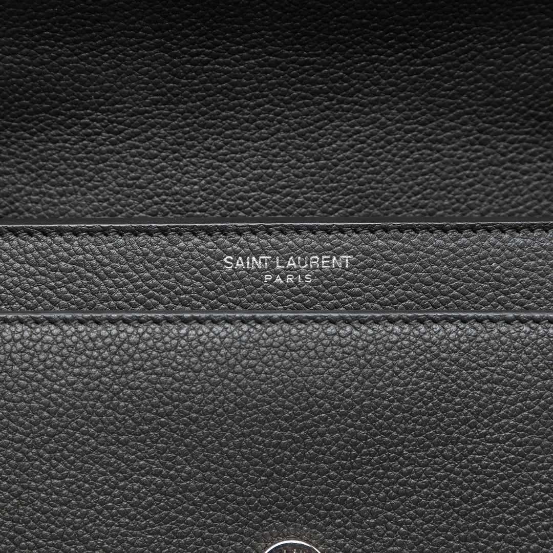 Saint Laurent Medium Cuir de veau grainé Monogram Sunset Sac porté croisé