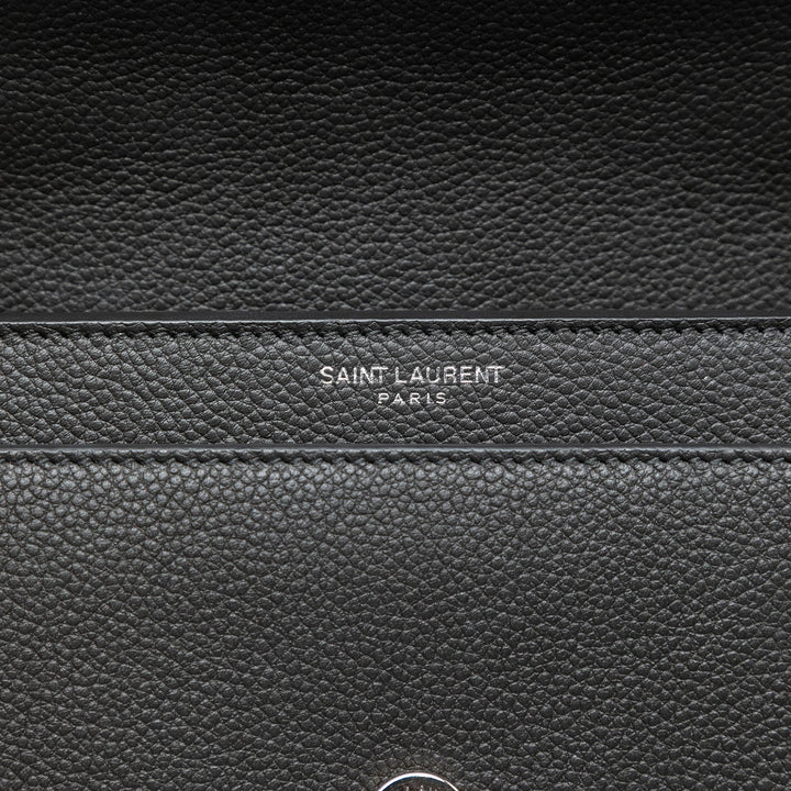 Saint Laurent Medium Cuir de veau grainé Monogram Sunset Sac porté croisé