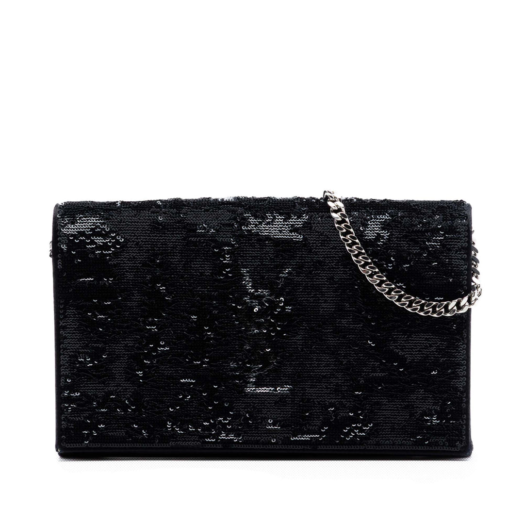 Saint Laurent Sequins Monogram Kate Wallet on Chain