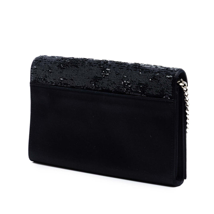 Saint Laurent Sequins Monogram Kate Wallet on Chain