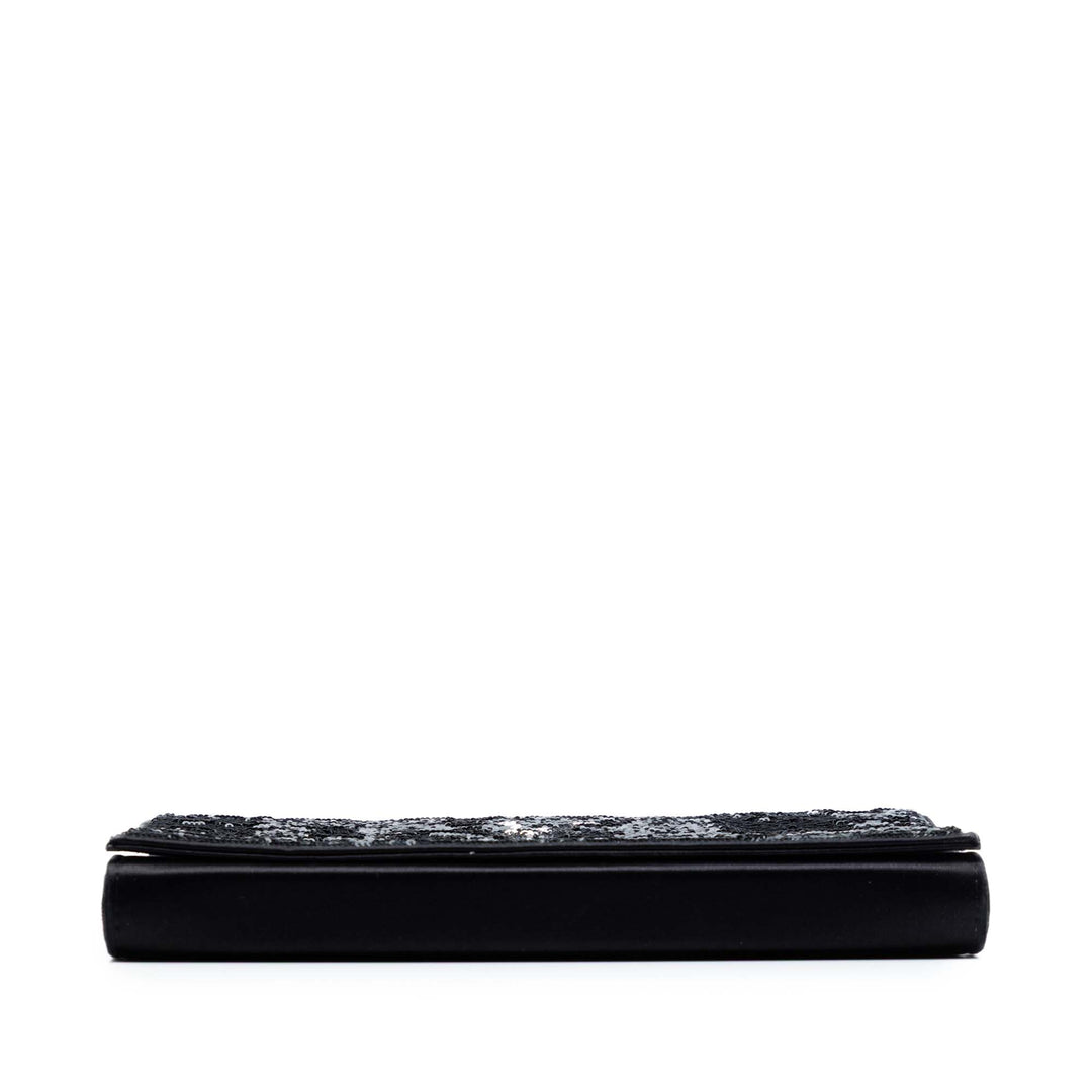 Saint Laurent Sequins Monogram Kate Wallet on Chain