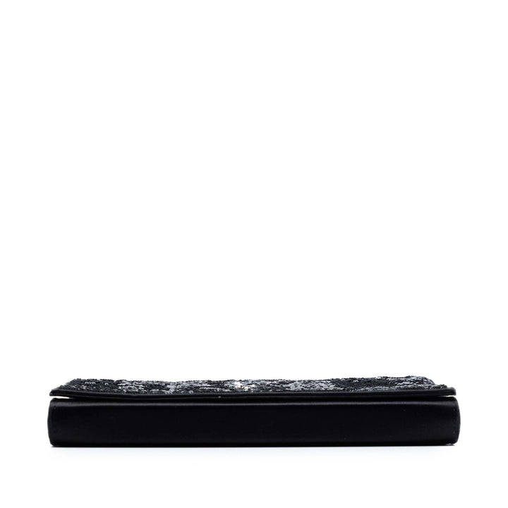 Saint Laurent Sequins Monogram Kate Wallet on Chain