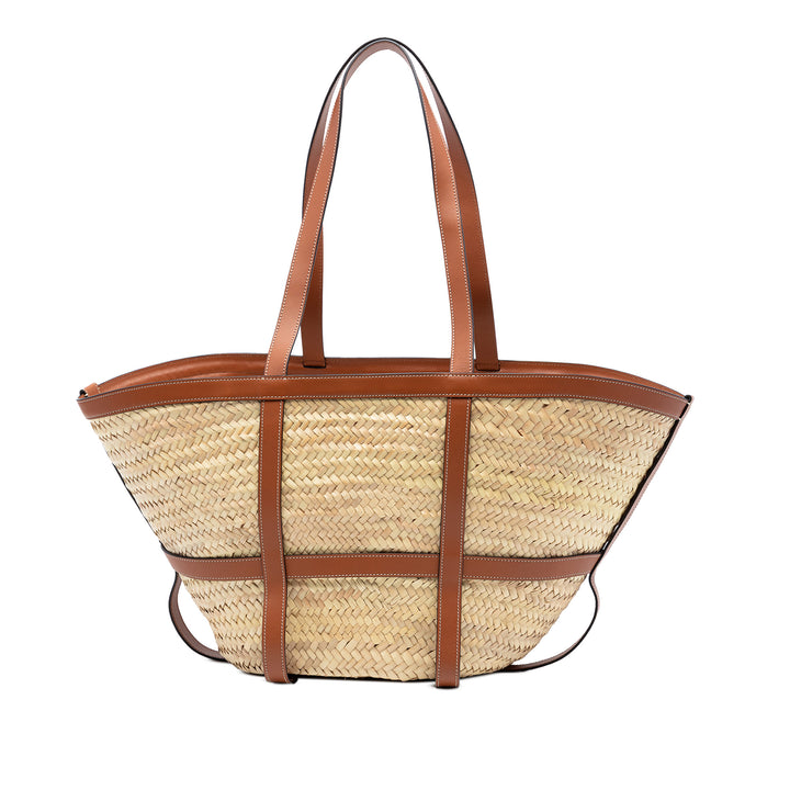 Celine Medium Raffia Gridded Classic Panier Cabas