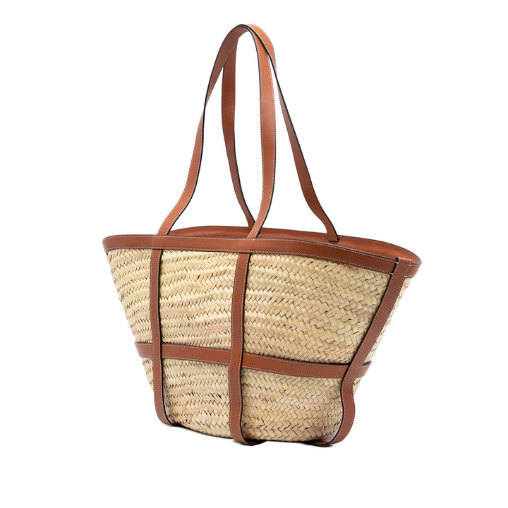 Celine Medium Raffia Gridded Classic Panier Cabas