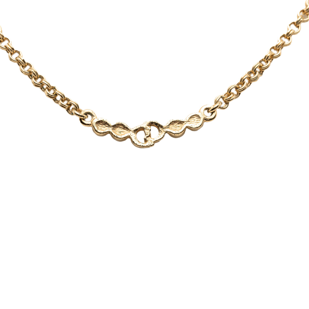 Dior plaqué CD Logo Pendant Collier
