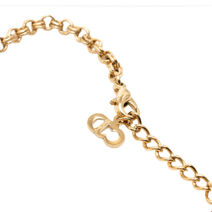 Dior plaqué CD Logo Pendant Collier
