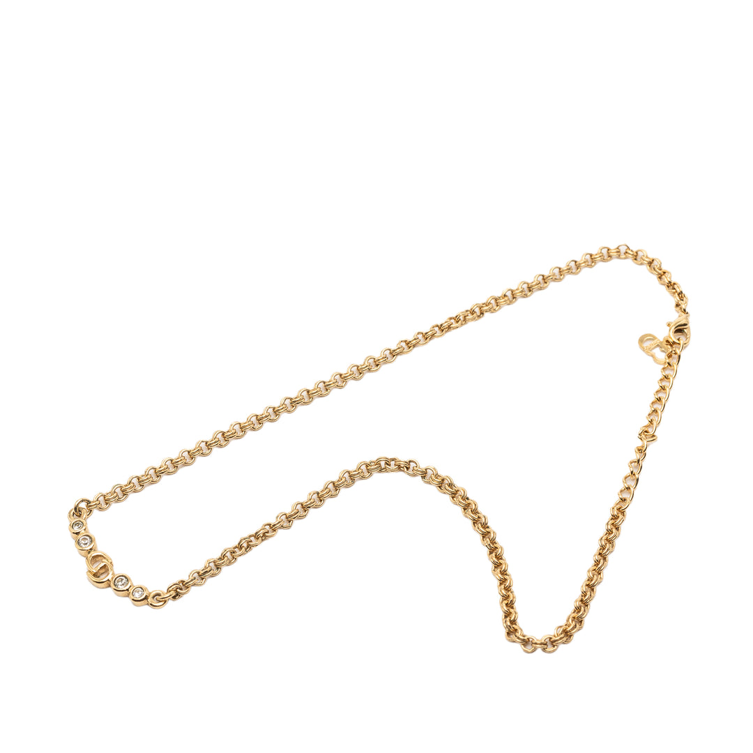 Dior plaqué CD Logo Pendant Collier