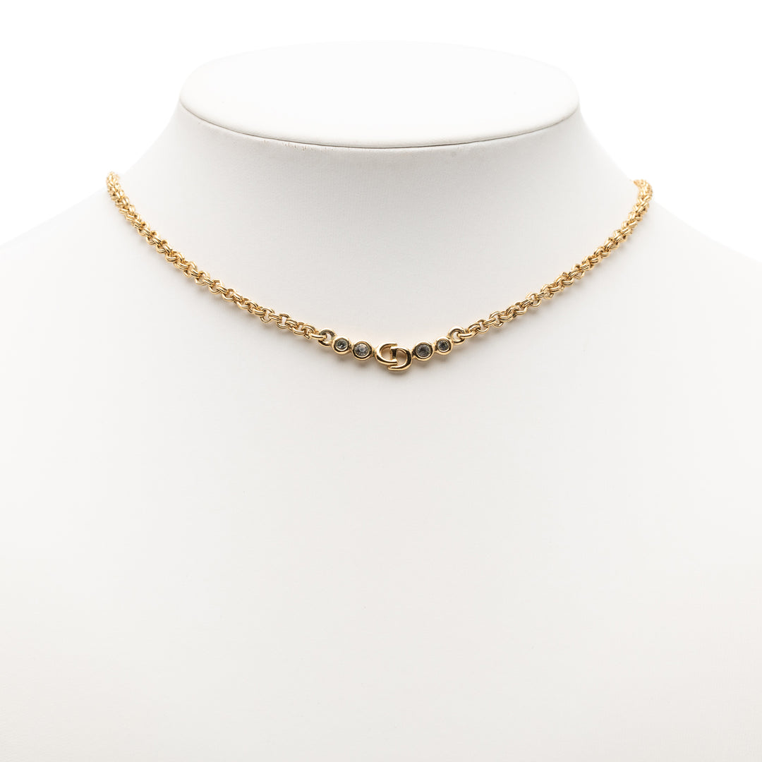 Dior plaqué CD Logo Pendant Collier