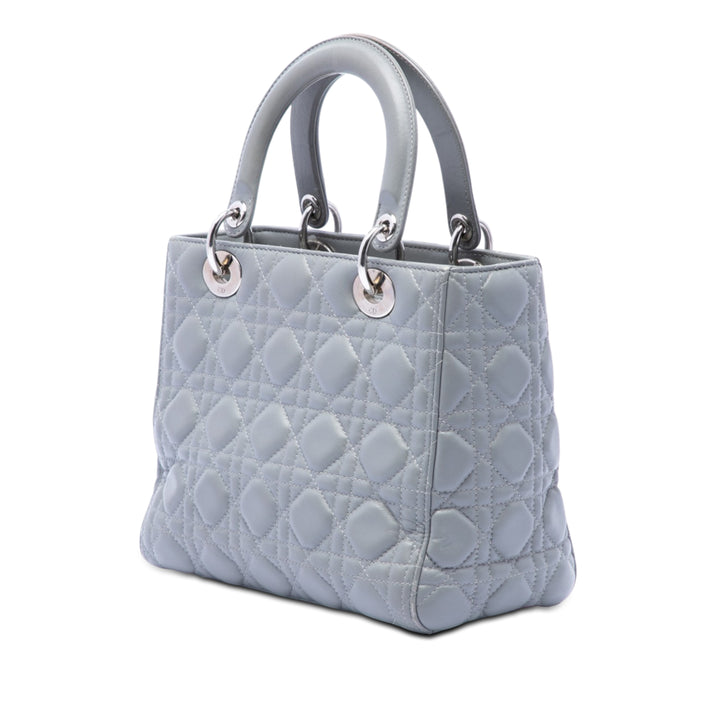 Dior Medium Metallic Cuir d’agneau Cannage Lady Dior