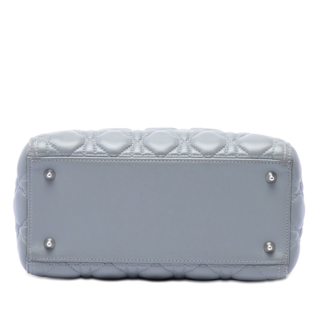 Dior Medium Metallic Cuir d’agneau Cannage Lady Dior
