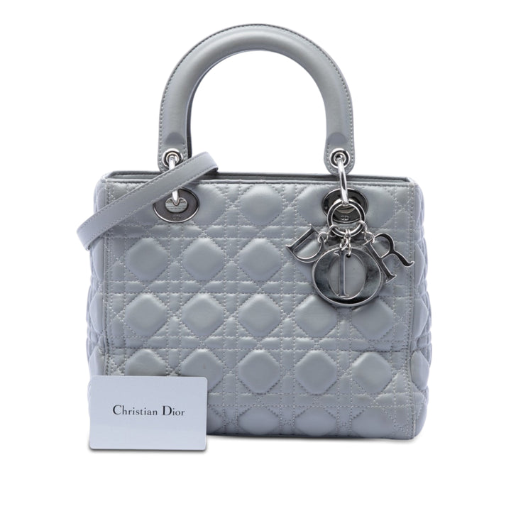 Dior Medium Metallic Cuir d’agneau Cannage Lady Dior
