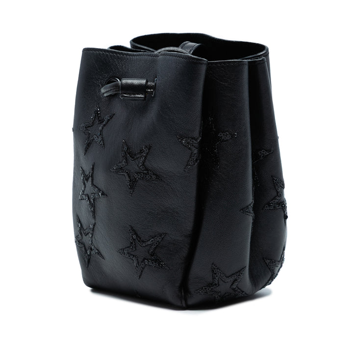 Saint Laurent Mini Cuir Embroidered Star Tassel Bucket Bag Noir – GABY PARIS Authentique