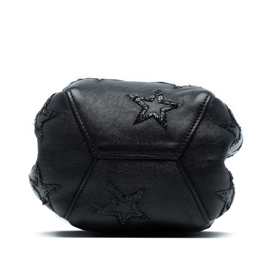 Saint Laurent Mini Cuir Embroidered Star Tassel Bucket Bag Noir – GABY PARIS Authentique