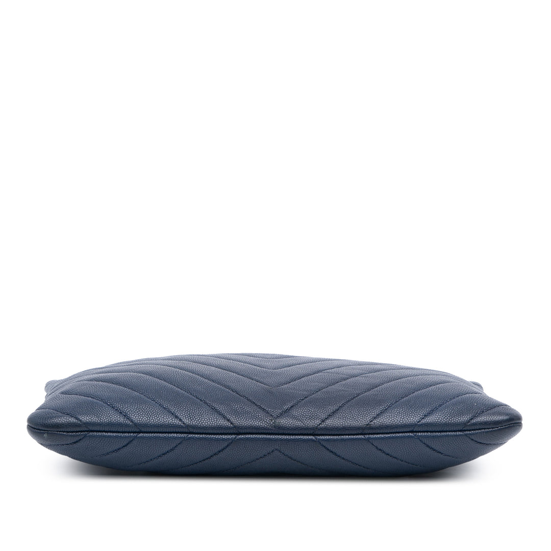 Chanel Medium Chevron Caviar Ancient Greek Charms O Étui Pochette Bleu – GABY PARIS Authentique