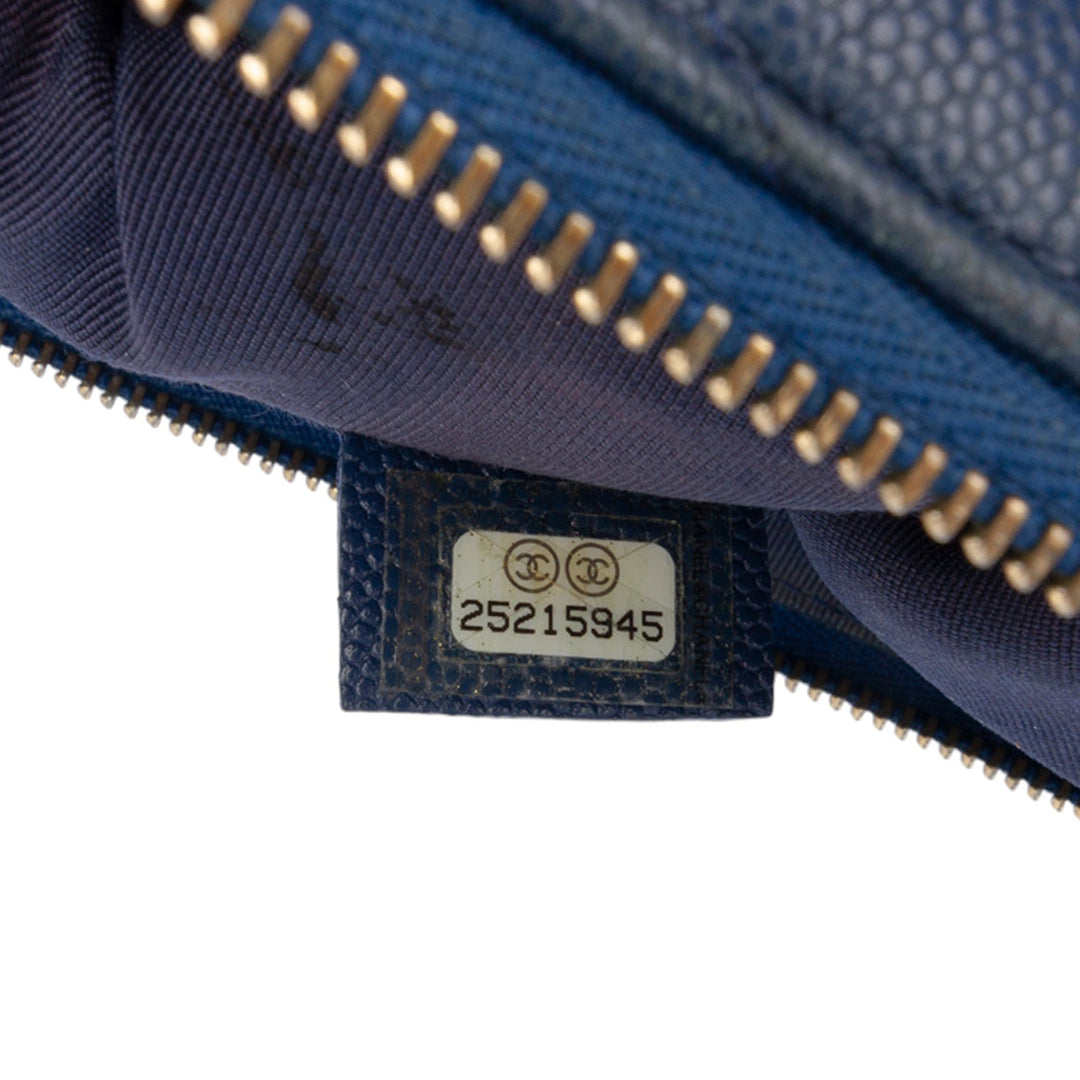 Chanel Medium Chevron Caviar Ancient Greek Charms O Étui Pochette Bleu – GABY PARIS Authentique