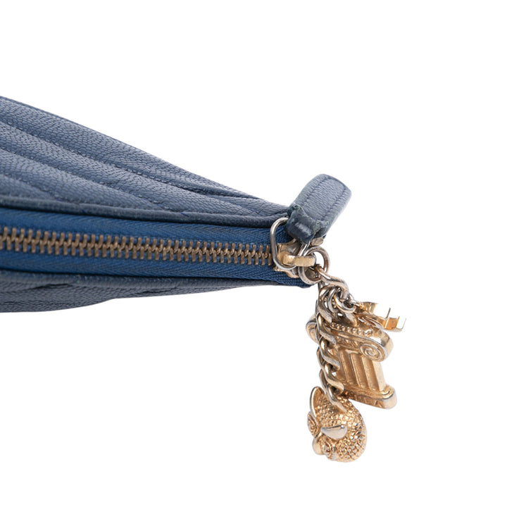 Chanel Medium Chevron Caviar Ancient Greek Charms O Étui Pochette Bleu – GABY PARIS Authentique