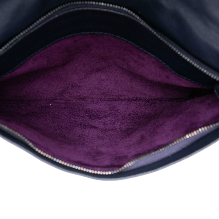 Intrecciato à rabat Sac nappa Bleu