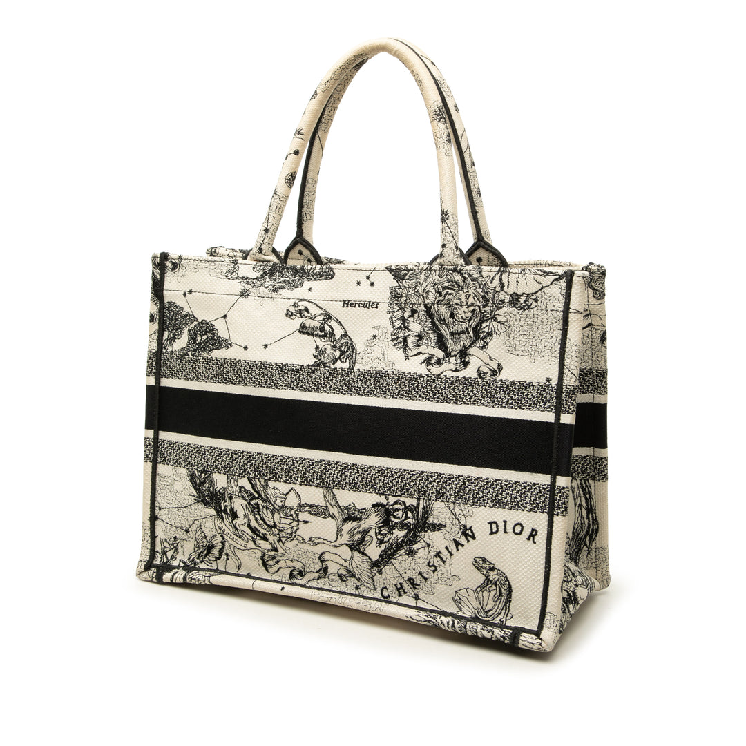 Dior Book Tote brodé Zodiac De Jouy Moyen Blanc – vue 2 – GABY PARIS