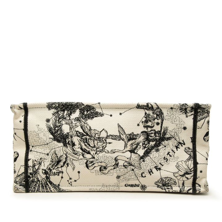 Dior Book Tote brodé Zodiac De Jouy Moyen Blanc – vue 3 – GABY PARIS