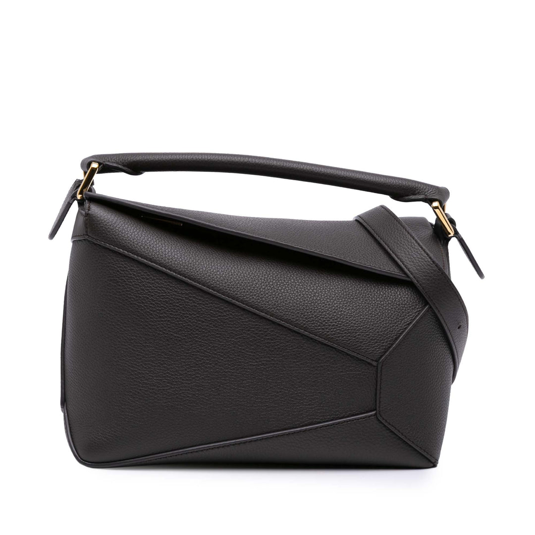 Small Calfskin Puzzle Edge Satchel Gray - Gaby Paris