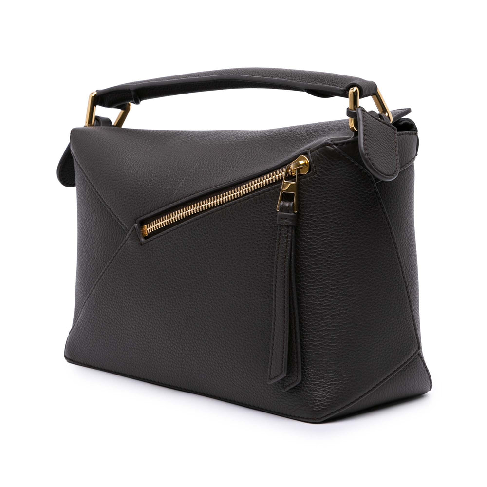 Small Calfskin Puzzle Edge Satchel Gray - Gaby Paris