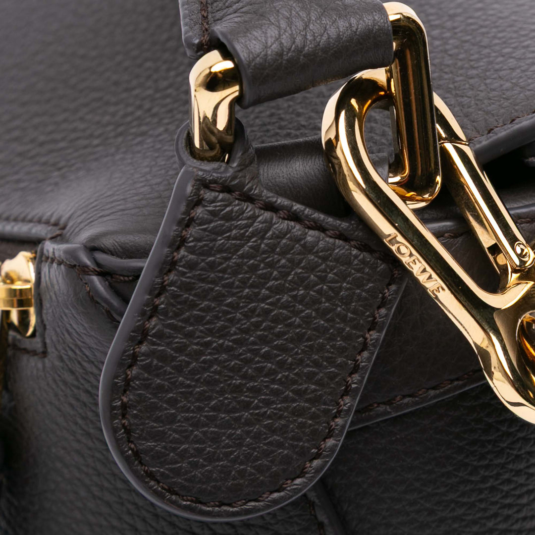 Small Calfskin Puzzle Edge Satchel Gray - Gaby Paris